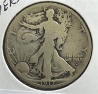 1917D Walking Liberty Half Dollar OBV