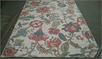 Floral Pattern Throw Rug, Approx. 58"×81 1/2"