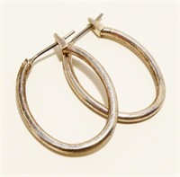 1" Sterling Silver Hoop Earrings 2.4g