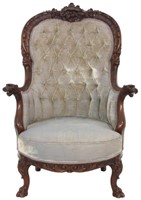 Griffin Carved Mahogany Armchair
