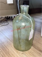 Vtg Green Glass Large Bottle