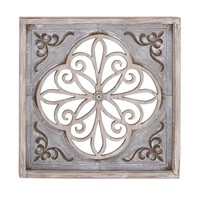 Wood Gray Scroll Wall Decor