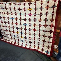 Hand Sewn Triangle Edge 4pt Star Pattern Quilt