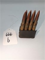 (1) 8 Round Garand Ammo Clip Marked 218
