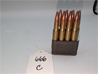 (1) 8 Round Garand Ammo Clip Marked 218