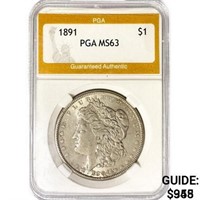 1891 Morgan Silver Dollar PGA MS63
