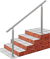 Outdoor 5 Step Handrail  DIY 304 Stainless Steel T