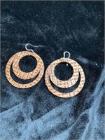 Roughed out basket weaved earrings