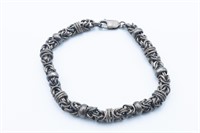 Fabulous chunky link sterling silver bracelet sz 8