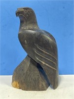 Carved Wooden Bird Sculpture 9 " Tall