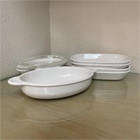 White Corning Ware Side Dishes
