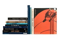 LOT OF BOOKS ON TITANIC & OCEAN LINERS (13 VOLS)