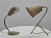 Atomic Tripod  & Industrial Clamshell Desk Lamps