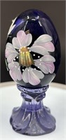 Fenton Purple Hp Pedestal Egg By J Cutshaw Uv