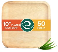 NEW $56 (10") 50-Pcs Square Palm Leaf Plates