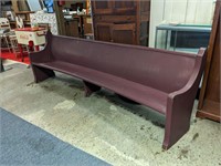 8' Antique Curved Wooden Bench