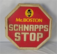 Mr. Boston Schnapps Stop Bar Sign
