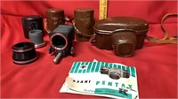 Vintage Pentax camera set with accessories