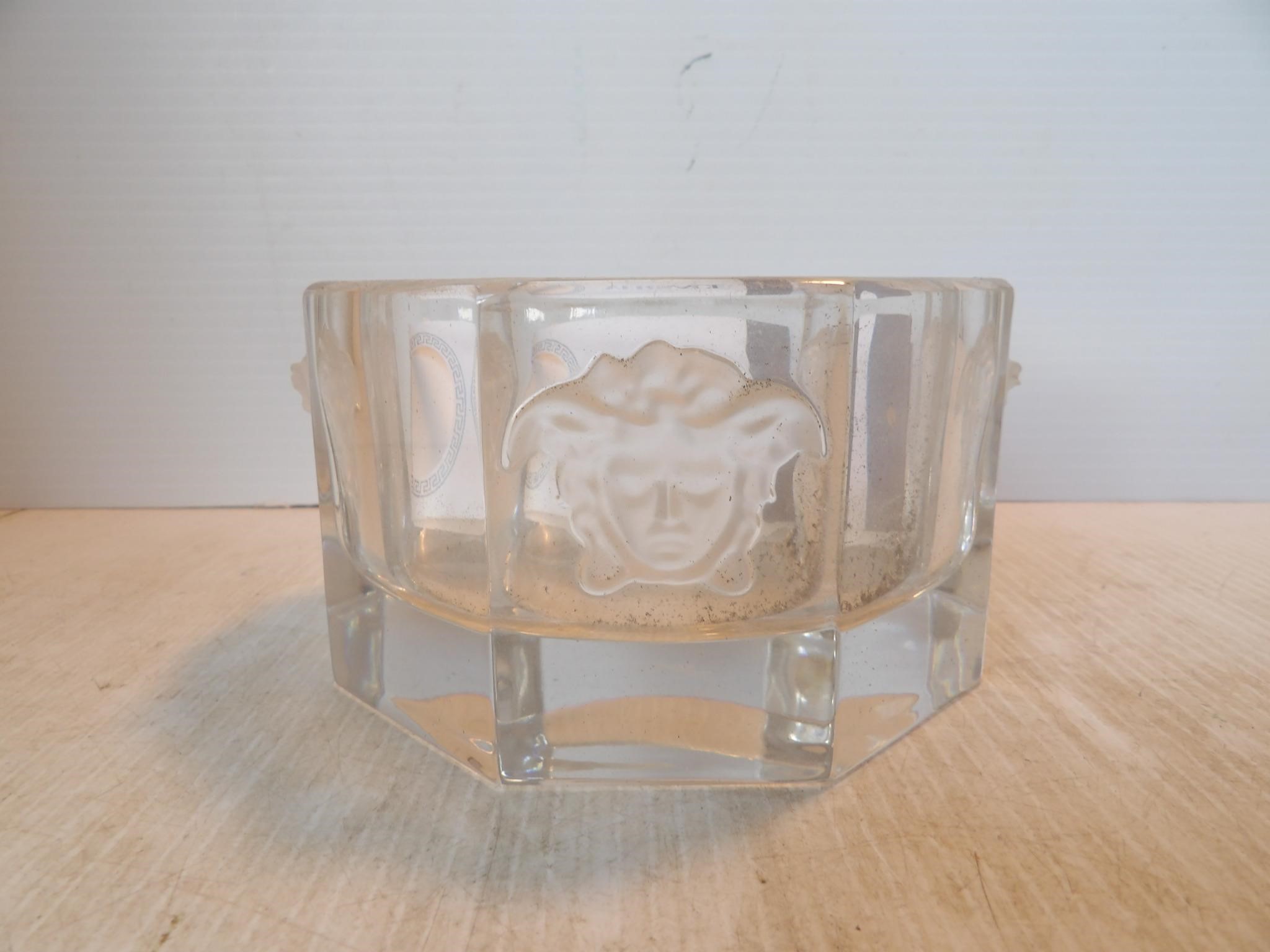 Rosenthal Versace Crystal Medusa Head Glass Bowl