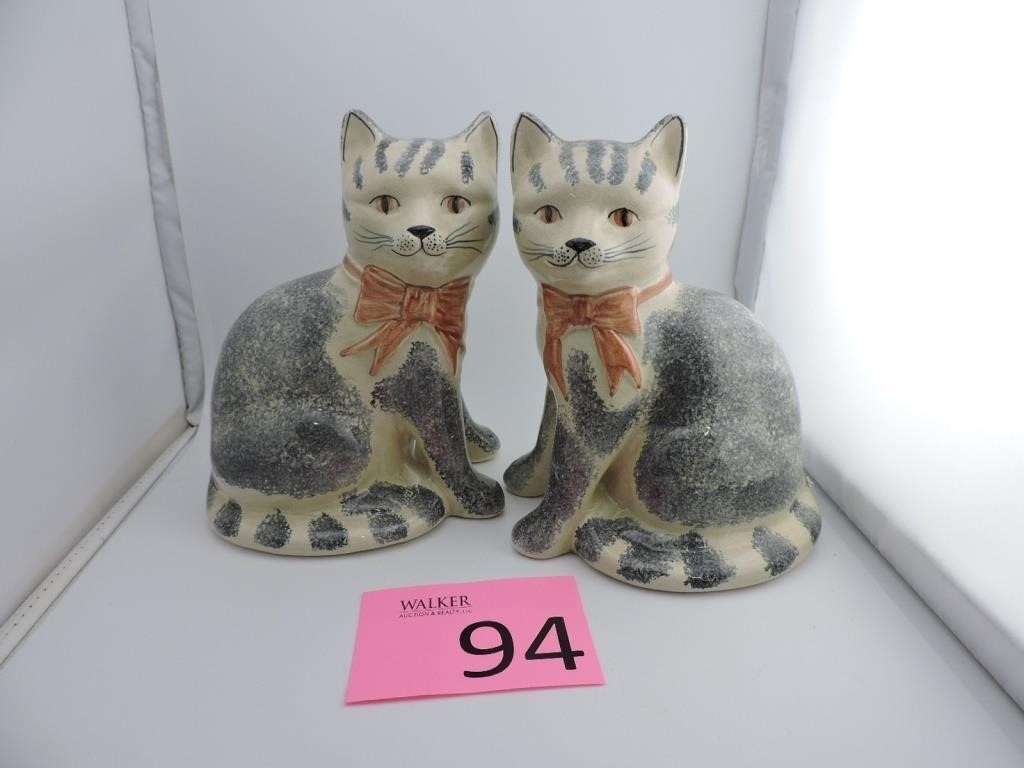 Rye Pottery England Ceramic Cat Pair