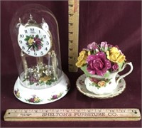 Vintage Royal Albert Timex Clock And Musical Cup
