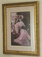 Ornate framed Victorian scene print