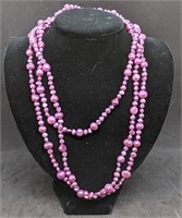 60" Dyed Pink.Purple Pearl Strand