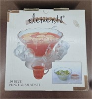29pc. Elements Punch Bowl & Salad Set