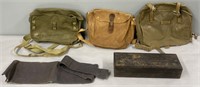US Military Satchels & Wood Storage Container