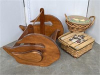 Magazine rack & baskets