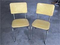2 vintage metal base chairs: Harrison Furniture co