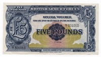 1958 British Armed Forces 5 Pound Note