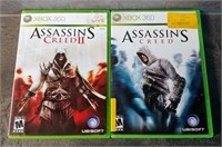 XBOX 360 ASSASSINS CREED 1 & 2 VIDEO GAMES