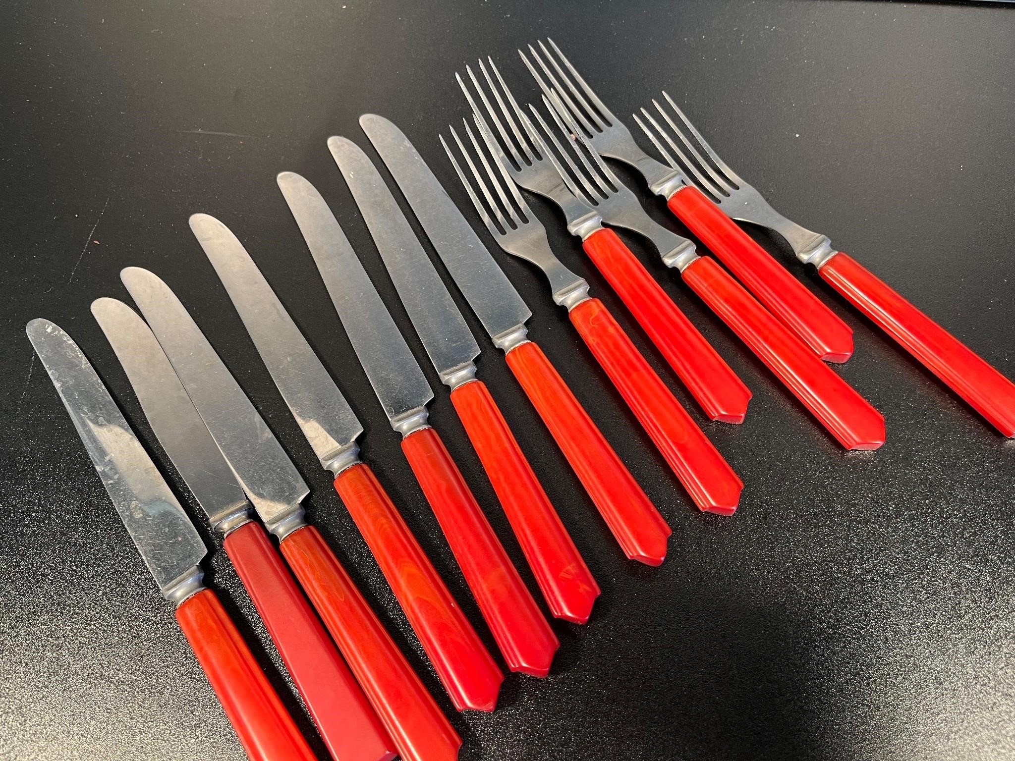 Set of Forks & Knives w/ Bakelite Handles