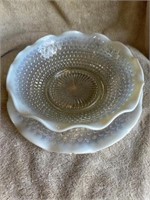 Vintage Hobnail Candy Dish & Plate