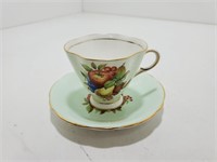 Clarence Green Fruit Tea Cup And Saucer Set T219