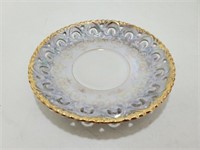 Vintage White & Gold Teacup Saucer W/ Holes T244