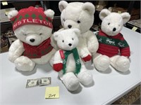 Lot of 4 QUALITY Christmas Bears - Cute!