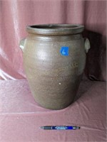 Salt Glazed Brown Crock with Handles