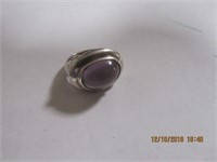 925 Ring  Purple Stone-not tested