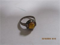 925 Ring Yellow Stone-not tested