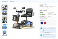 E4179   4 Wheel Mobility Scooter, Foldable, Blue