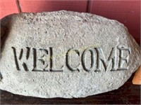 Stone Welcome Garden Sign