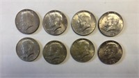 (8) - 1969 Liberty Kennedy 1/2 Dollars