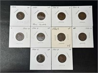 1920 P,D,S Lincoln Cents G-XF (10 coins)