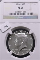 1964 NGC PF68 KENENDY HALF DOLLAR