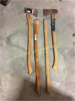 2 axes and 2 axe handles