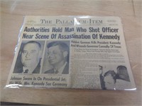 1963 NEWSPAPER / KENNEDY