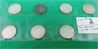 7x SILVER Canada 50 Cent Coins 1958 - 1967 ERA