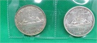1952 1963 SILVER Canada $1 Dollar Coins Circulated